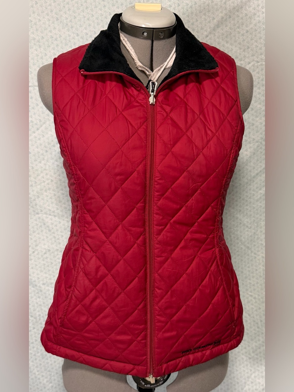 Free Country Red Quilted Vest with Metallic Snap
